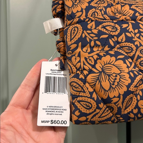 ✨BNWT - Vera Bradley Baird Hipster Crossbody in Lotus Montage Roasted Pecan✨ - Picture 8 of 11